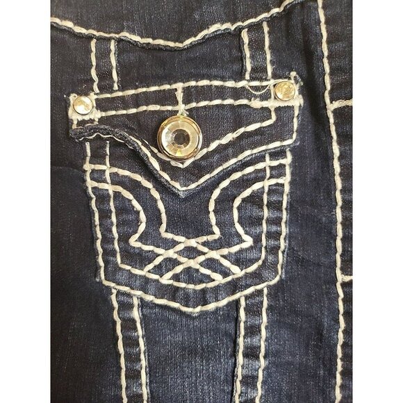 LA Idol NEW Women's Jean Jacket Large Blue Cotton Blend Regular Fit Denim - Picture 7 of 10